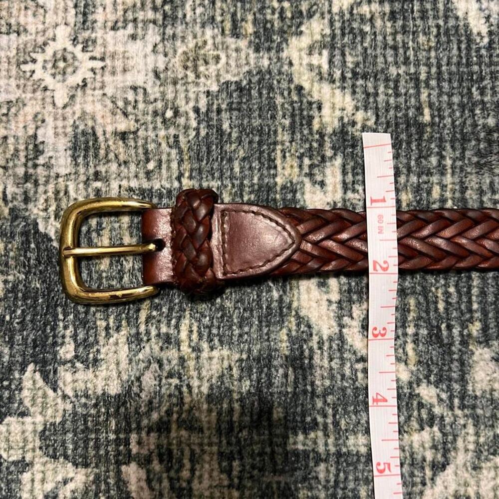 Vintage Nordstrom Brown Braided Leather Belt Size 34 - Picture 8 of 8